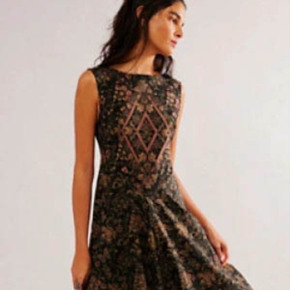 COPY - Free People Malena Maxi Dress - Black Combo